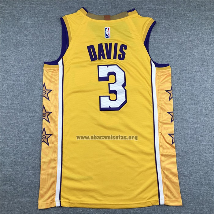 Camiseta Los Angeles Lakers Anthony Davis NO 3 Ciudad 2019-20 Amarillo